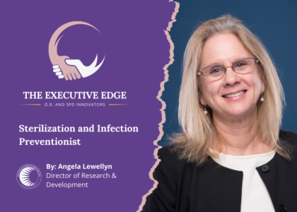 Angela Lewellyn reviews sterilized surgical instruments in a sterile processing department, ensuring compliance with infection prevention protocols.