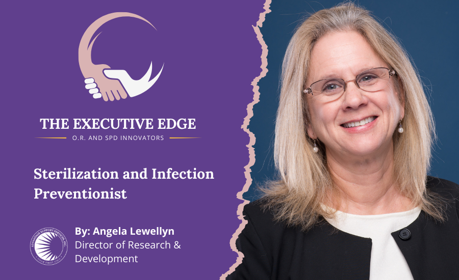 Angela Lewellyn reviews sterilized surgical instruments in a sterile processing department, ensuring compliance with infection prevention protocols.